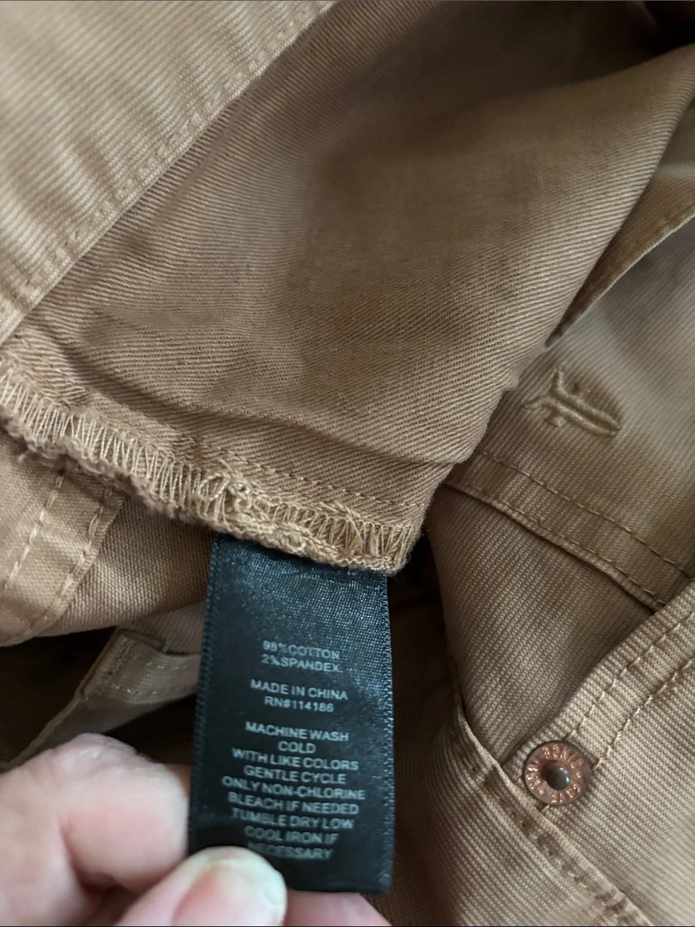 Frye Button~Fly Cut Off Shorts Sz 32X10 Cotton Stretch Fray Hem Pockets Brown